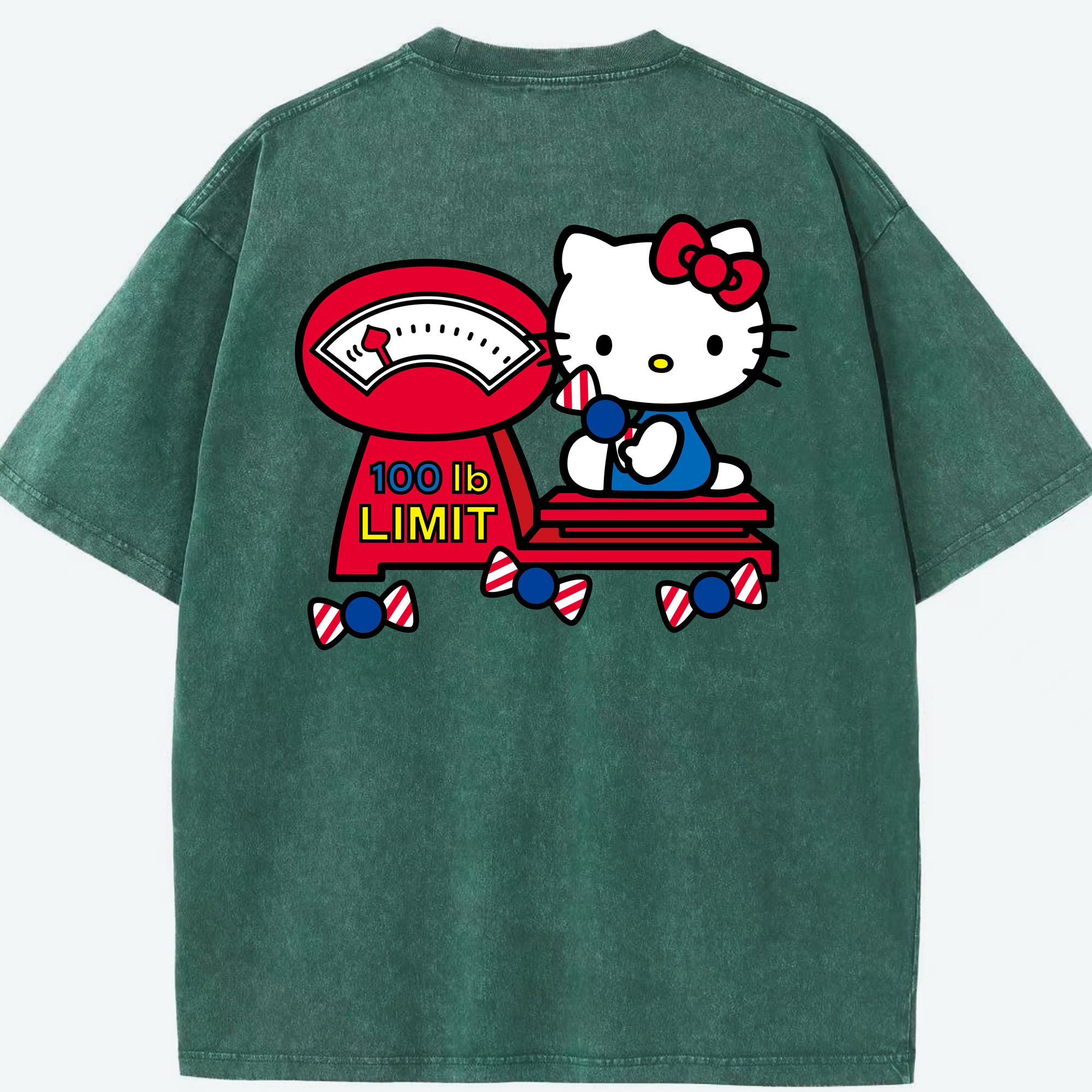 （画像用） Hello Kitty ハローキティ 綿100% ヴィンテージ風 半袖Tシャツ（背面プリント）